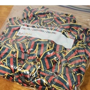 Striped Red and Black Fabric with Yellow Accents